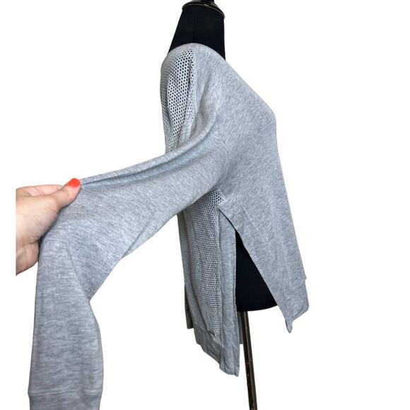 Alala gray long sleeves back mesh like detail athletic top size M - Picture 6 of 13